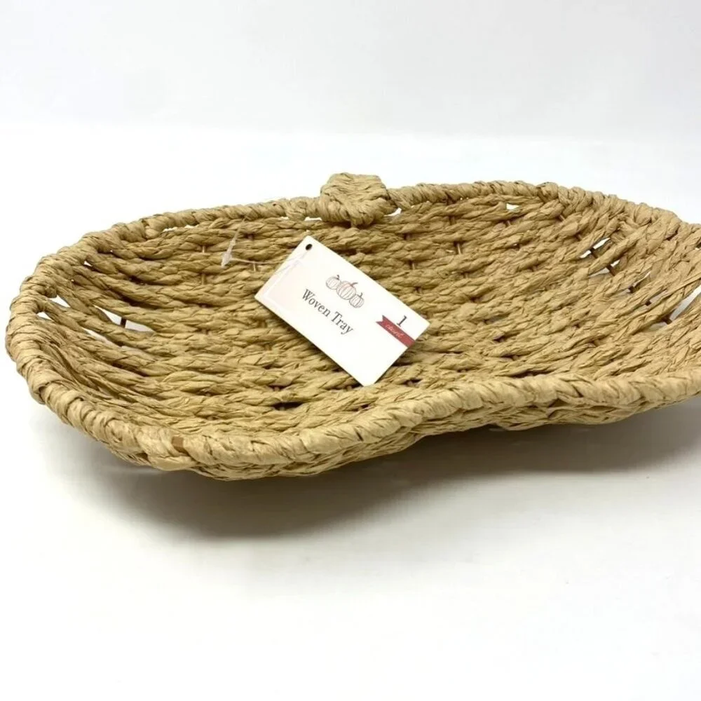 Target Woven Breakfast Tray Pumpkin Fall Harvest Thanksgiving Table Decor
